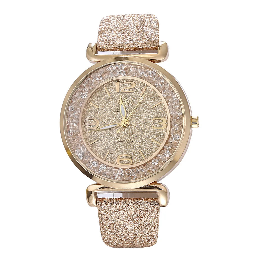 Orologio da donna di marca di lusso Orologio da polso al quarzo da donna con cassa rotonda Orologi da donna Orologio da festival Regalo di San Valentino