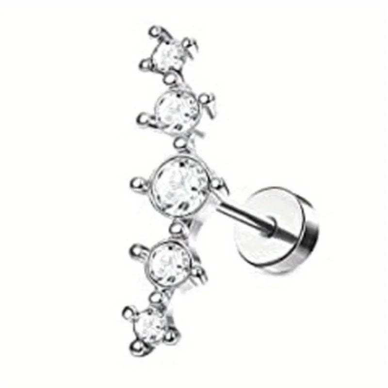 Drperfect 1pc orecchini chirurgici in acciaio inossidabile per donna uomo orecchini con retro piatto orecchini con cartilagine orecchini a cerchio con Piercing