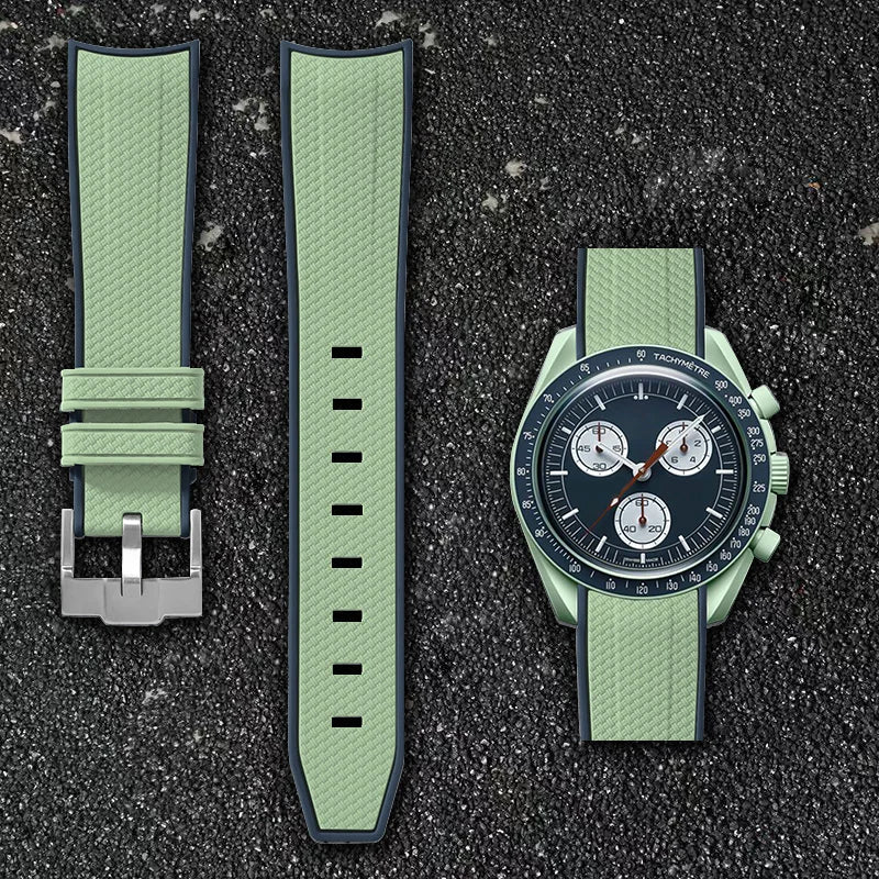 Per Omega Swatch 20mm Curva cinturino per orologio Speedmaster MoonSwatch Planet Snoopy cinturino cinturino a sgancio rapido braccialetto in gomma