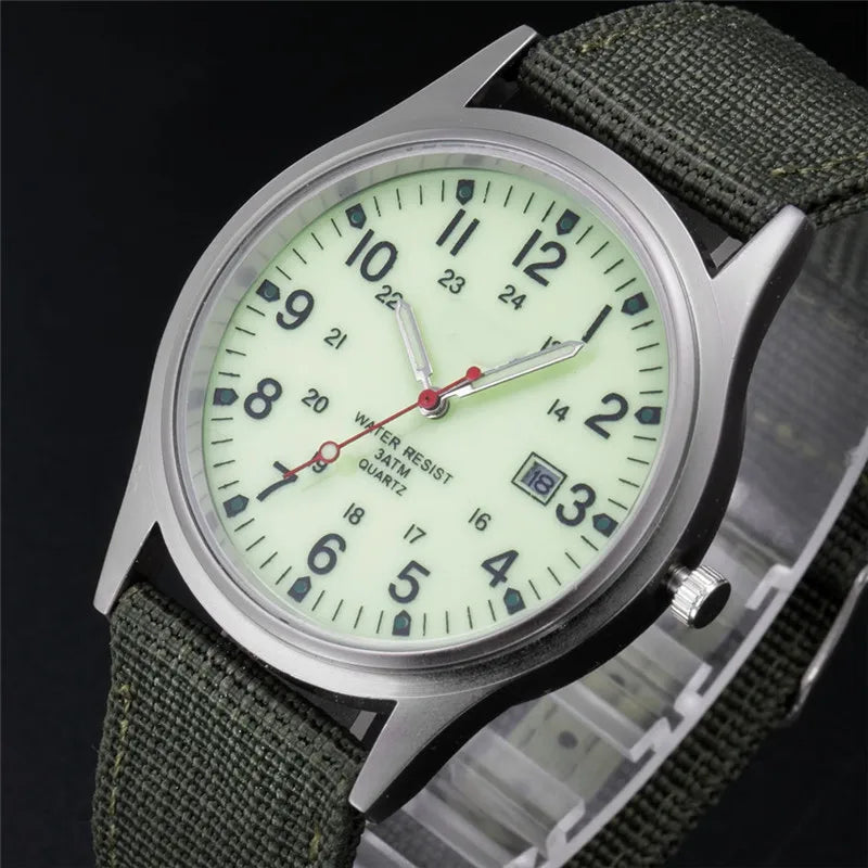 Ragazzi marca orologi economici uomo moda casual cinturino in nylon sport esercito regali data orologio da polso al quarzo fluorescente Relogio Masculino