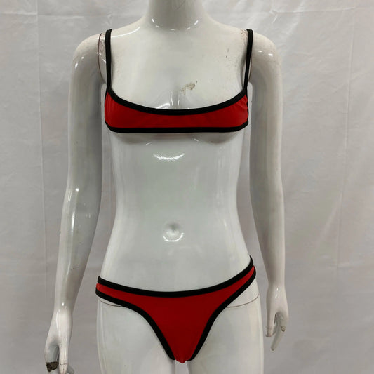 Moda americana tinta unita bikini sexy set costume da bagno da donna patch costume da bagno pantaloni caldi set estate casual moda di nicchia stile Y2k