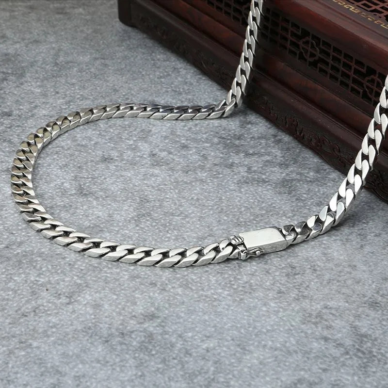 100% S925 Collana in argento sterling Bracciale Punk S925 Gioielli in argento Non sbiadisce mai Carry certificato Uomo Donna Gioielli Regali