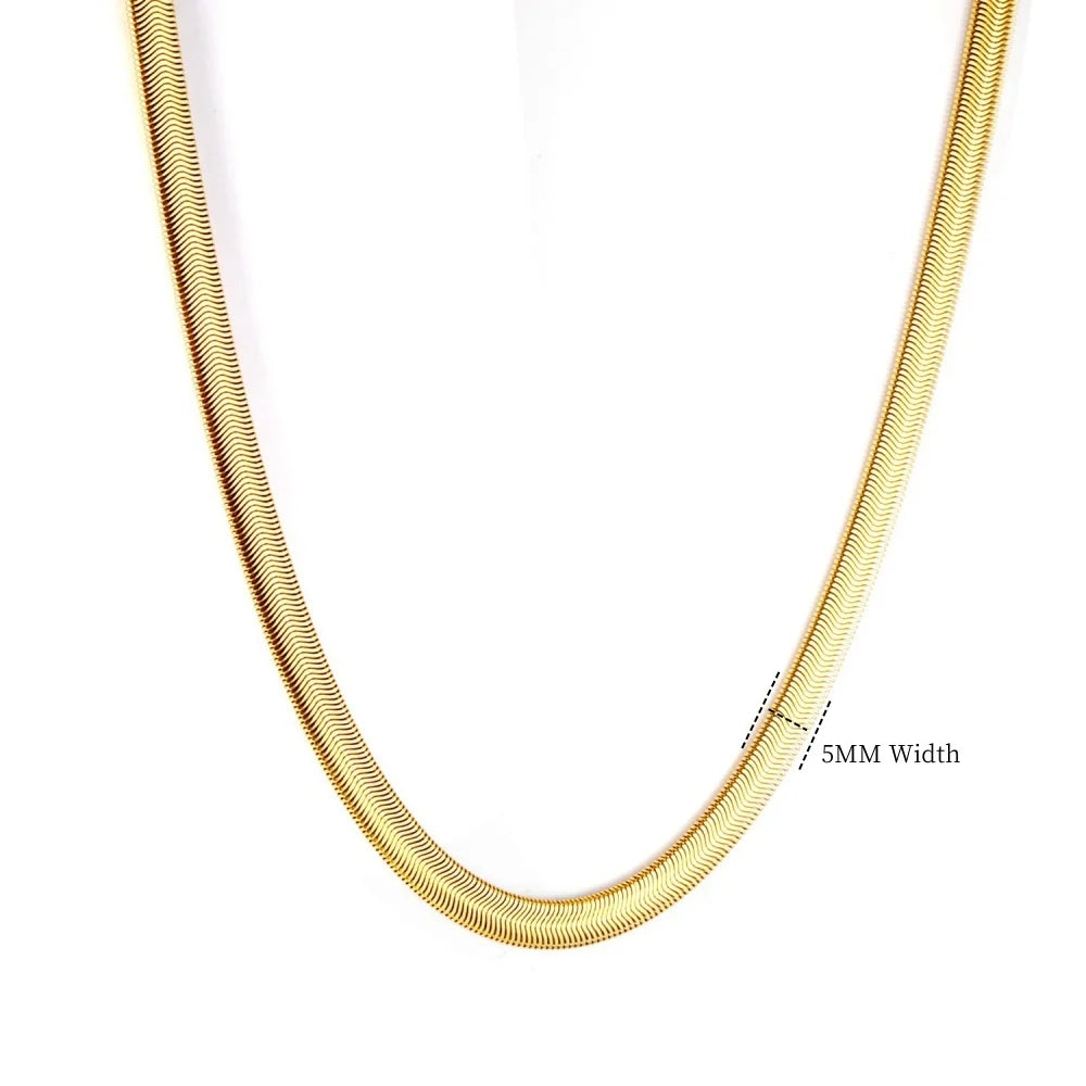 Collana lunga a catena a serpente di moda Uomo Donna Catene a maglie color oro in acciaio inossidabile Set di gioielli punk di base all'ingrosso