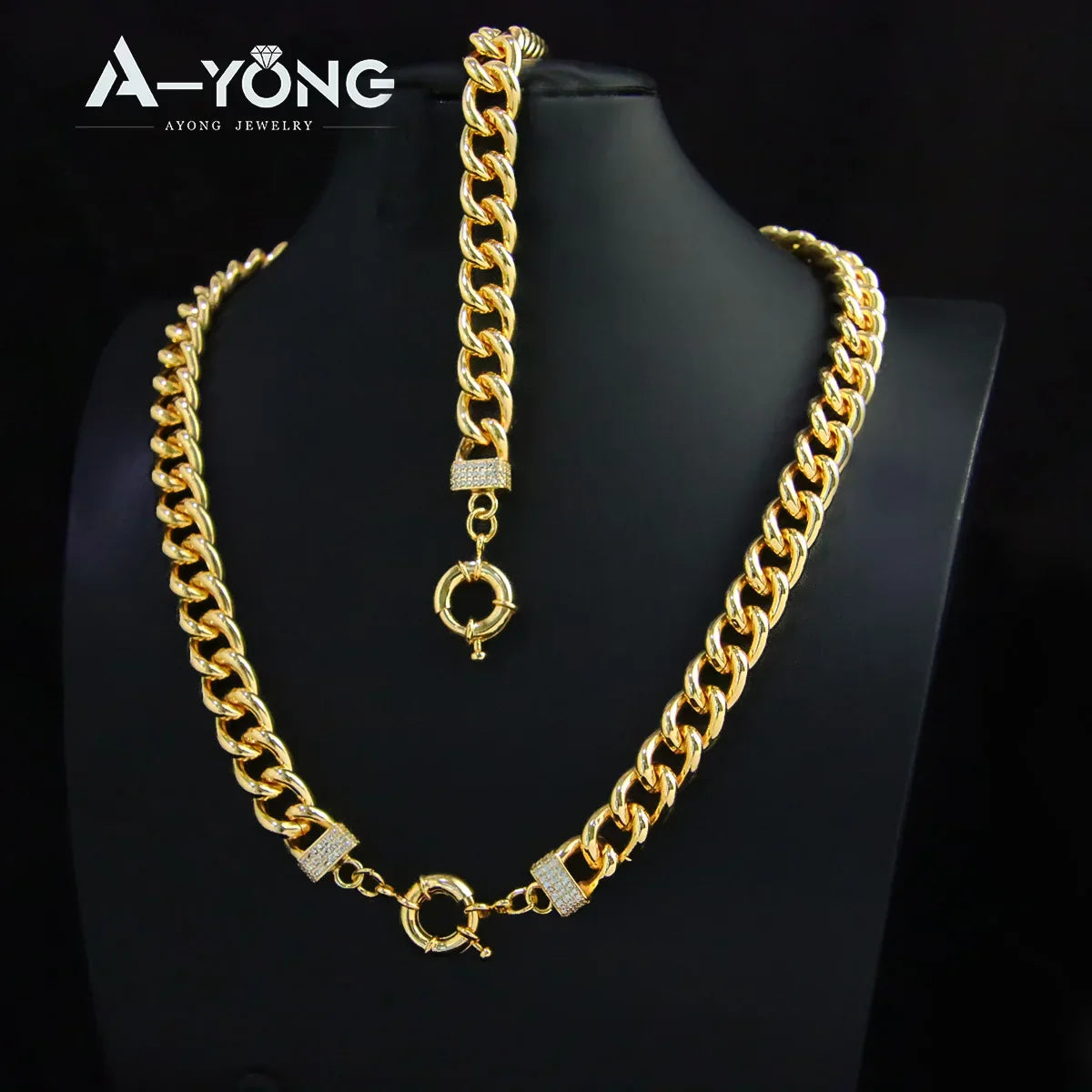Set di gioielli Hip Hop di lusso placcato oro 21k Dubai Fashoin Collana a catena cubana Arabo Donna Uomo Punk Evento Gioielli per feste