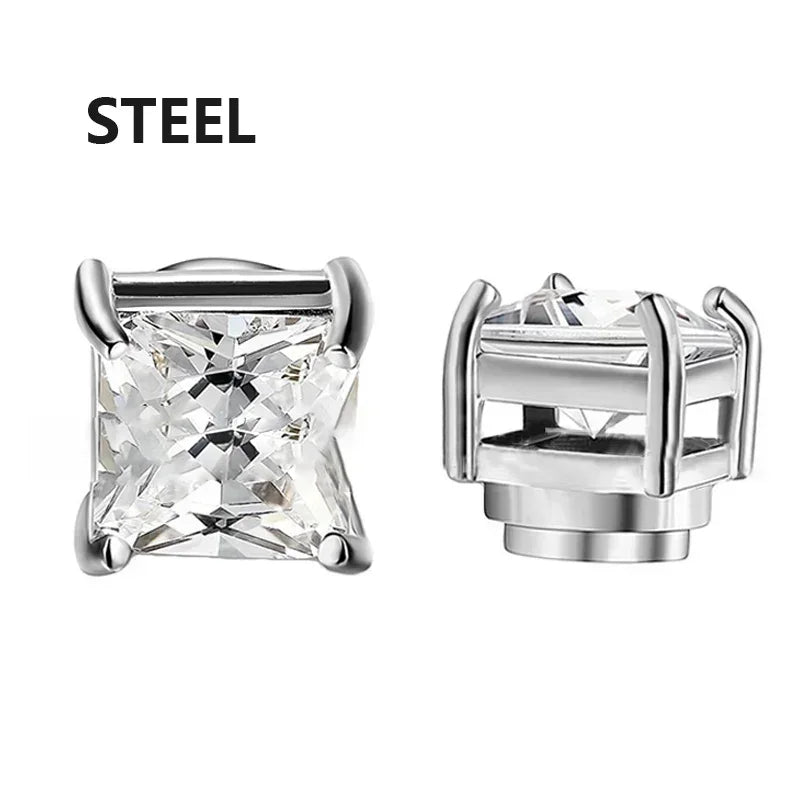 1/3 paia di orecchini magnetici per uomo e donna, magnete CZ nero, orecchino a clip non penetrante, orecchino a magnete rotondo senza piercing
