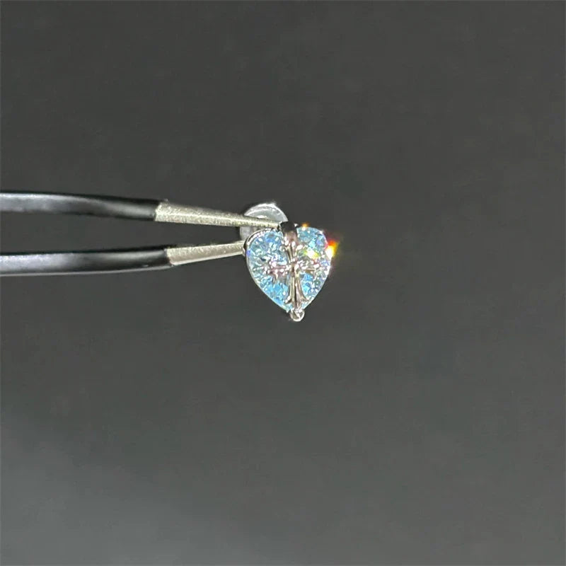 New Fashion Love Wings Cross Acciaio inossidabile Osso dell'orecchio Chiodo Zircone lucido Orecchino con filo alla moda per le donne Accessorio per piercing al corpo