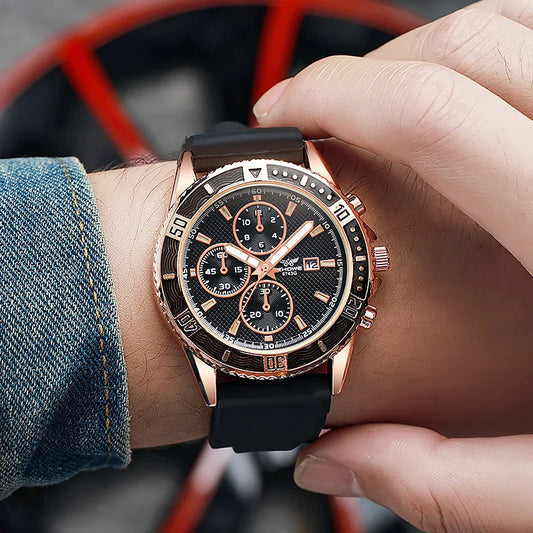 Orologi sportivi da uomo con cinturino in silicone casual Calendario di moda Orologio da polso da uomo d'affari Reloj Hombre