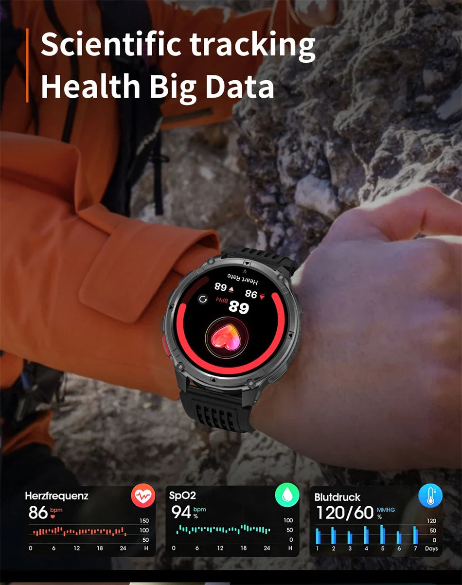 Nuovo T-Rex3 Ultra 1100mAh Batteria Smart Watch GPS Track Bussola IP69K Impermeabile Sport tracker All'aperto Militare Smartwatch