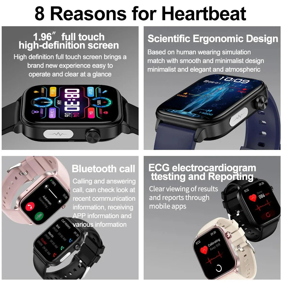 2025 Nuovo AI Diagnosi Lipidi nel sangue Acido urico Test di composizione corporea Smart Watch per uomo ECG + PPG Chiamata Bluetooth Salute Smartwatch