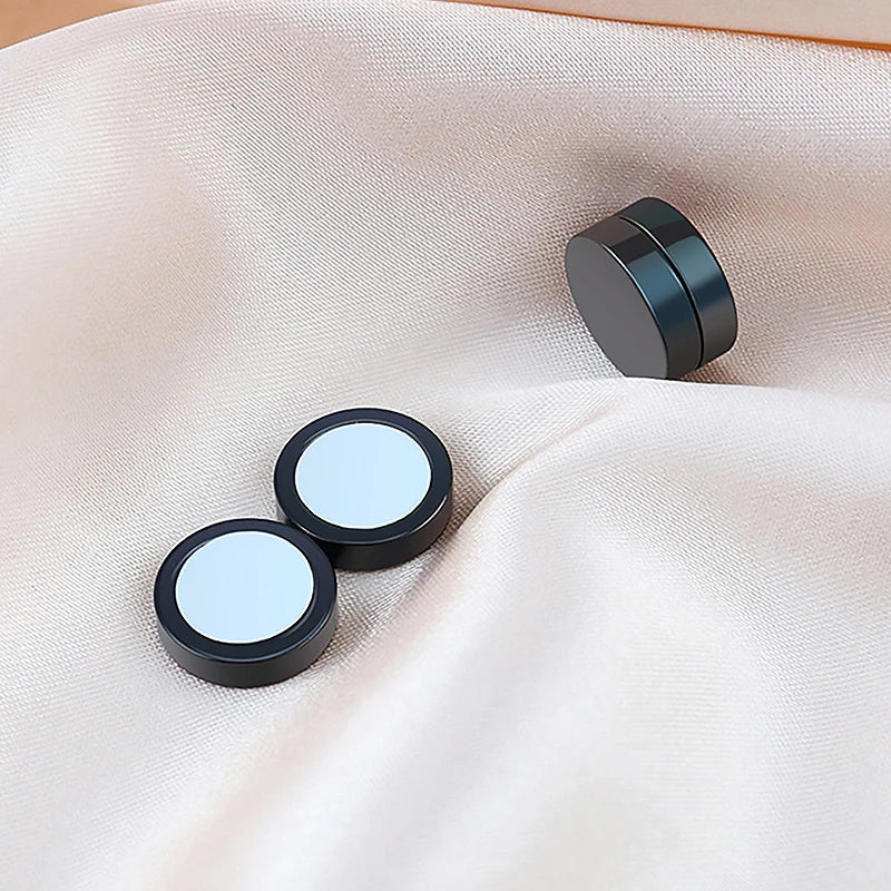 1/16 paia di orecchini a bottone magnetici da uomo in acciaio inossidabile con croce Non penetrante orecchini a cerchio Unisex CZ Magnet Clip on Earring