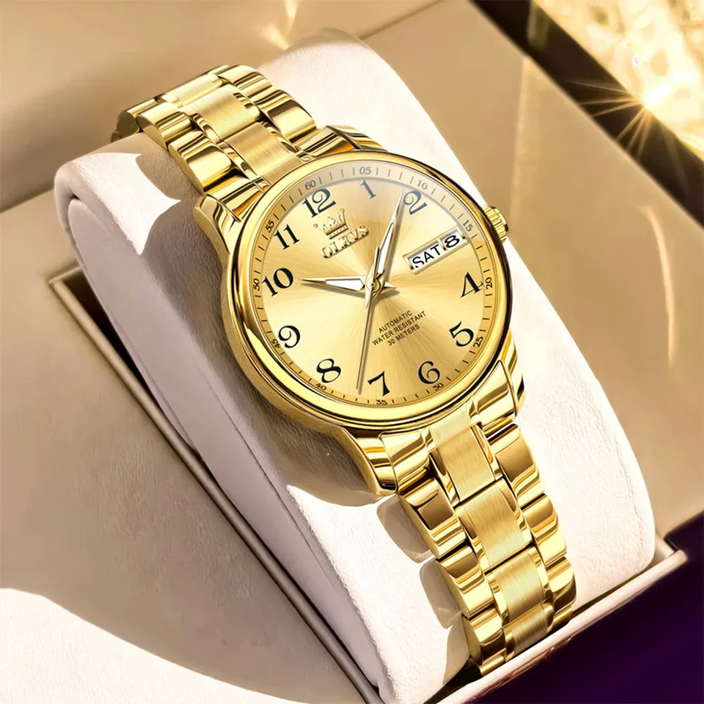 OLEVS Orologio di lusso di alta qualità per donna Orologio meccanico automatico da donna impermeabile in acciaio inossidabile Orologi da donna eleganti