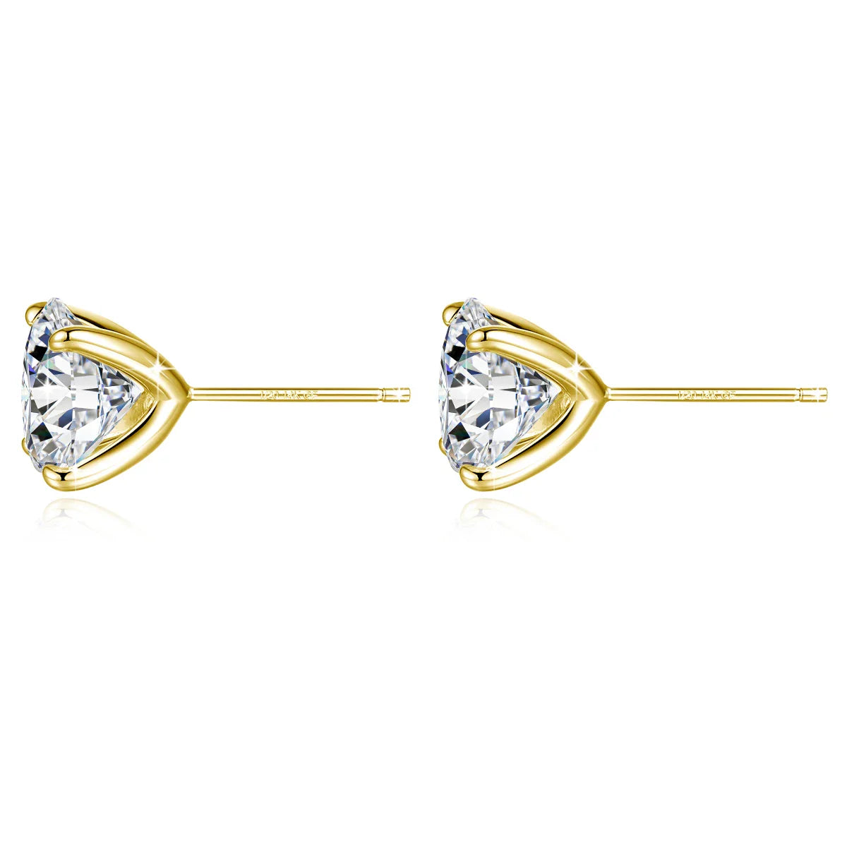 Orecchini a bottone in moissanite a 4 punte in oro massiccio 14 carati per le donne Orecchini a bottone con diamanti da sposa Gioielleria raffinata Regalo di compleanno