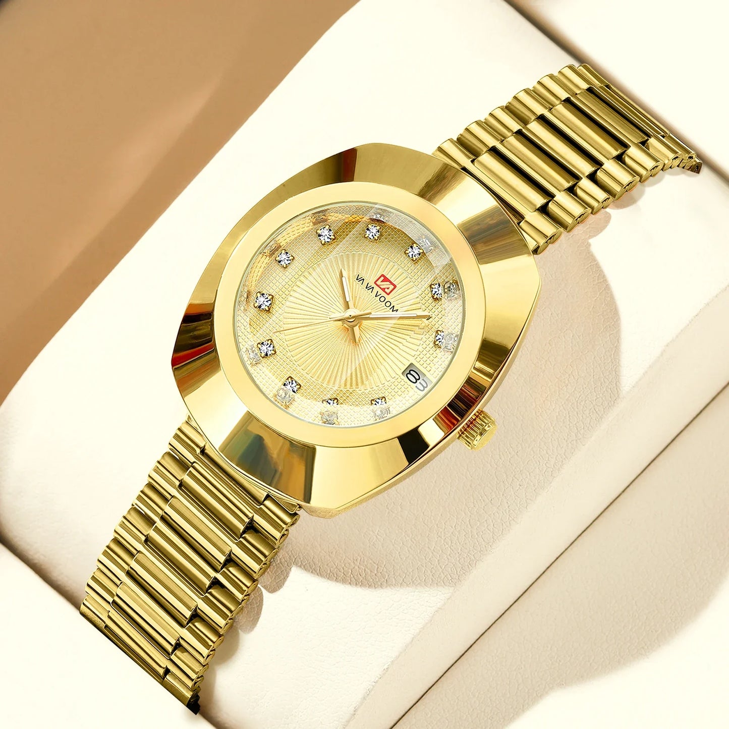 2024 nuove donne orologio ovale 34mm movimento al quarzo in acciaio inossidabile marchio di lusso acqua diamante oro nero vestito casual orologio da banchetto