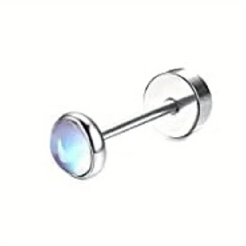 Drperfect 1pc orecchini chirurgici in acciaio inossidabile per donna uomo orecchini con retro piatto orecchini con cartilagine orecchini a cerchio con Piercing