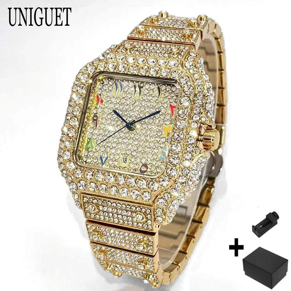 Orologio da Donna UNIGUET di Lusso alla Moda, Elegante Quadrante Piccolo con Diamanti Rosa, Mini Orologio da Polso al Quarzo Bling-Bling da Donna, Regalo