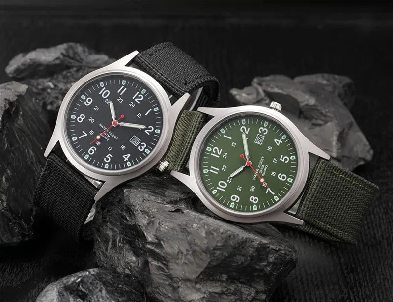 Ragazzi marca orologi economici uomo moda casual cinturino in nylon sport esercito regali data orologio da polso al quarzo fluorescente Relogio Masculino