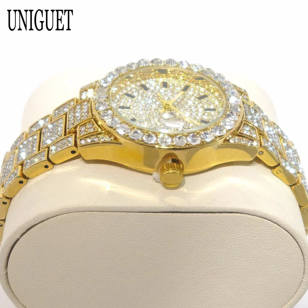 Orologio da Donna UNIGUET di Lusso alla Moda, Elegante Quadrante Piccolo con Diamanti Rosa, Mini Orologio da Polso al Quarzo Bling-Bling da Donna, Regalo