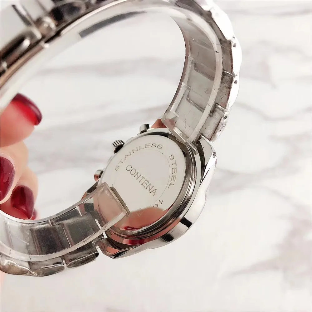CONTENA Orologi eleganti di lusso per donna Orologio da donna in acciaio inossidabile Orologio da polso da donna alla moda Orologio al quarzo Reloj Mujer