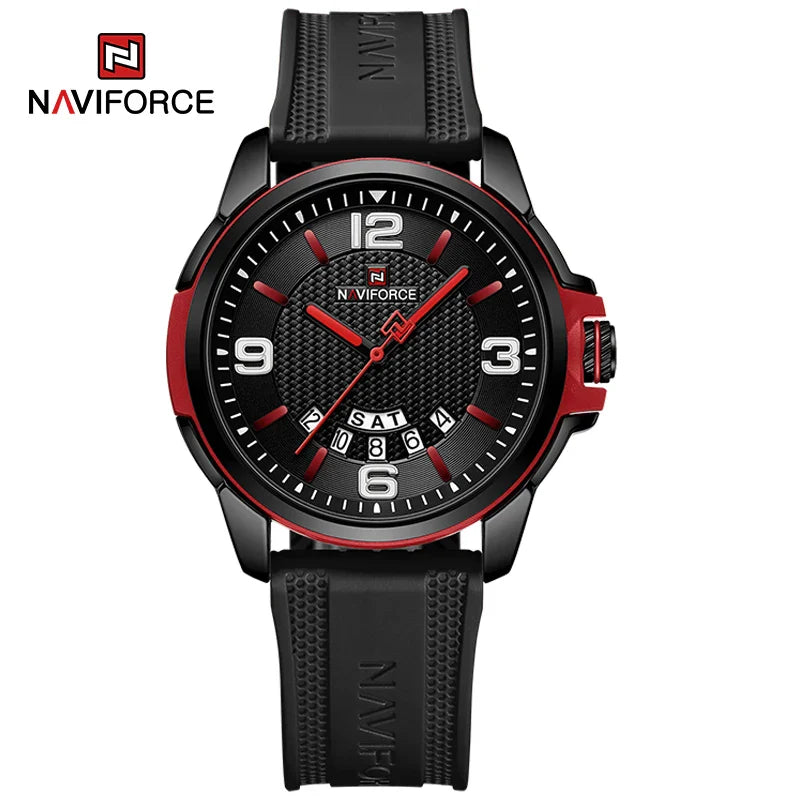 NAVIFORCE Creativo cinturino in TPU orologio da polso maschile moda sportiva 3ATM quarzo impermeabile giorno e data display orologi da uomo Reloj Hombre