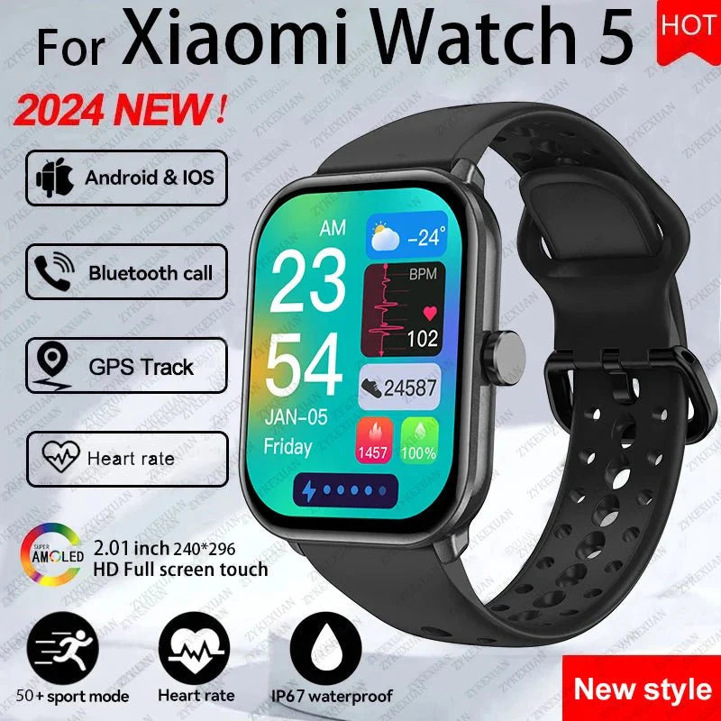 Per Xiaomi Watch 5 Smart Watch da uomo HD AMOLED schermo frequenza cardiaca chiamate Bluetooth localizzazione GPS Smartwatch sportivo impermeabile da donna