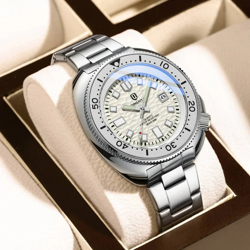 QINGXIYA Orologi al quarzo da uomo di lusso delle migliori marche Cinturino in acciaio inossidabile di alta qualità Orologio sportivo di moda con data luminosa impermeabile