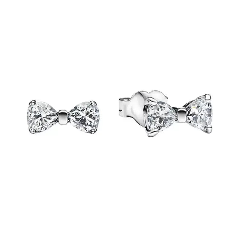 Orecchini in Argento Puro 925 con Zirconi a Forma di Cuore, Stella, Luna e Cerchio, Gioielli per Donne, Regalo per Compleanno, Festa della Mamma, Accessori