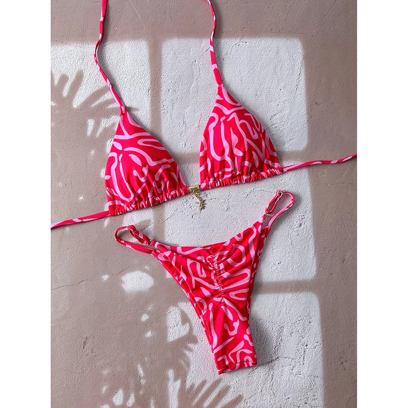 Sexy Leopardo Push Up Bikini Costumi da bagno a due pezzi 2026 Micro Bikini Set Costume da bagno donna Abbigliamento da spiaggia Perizoma Costumi da bagno per donna