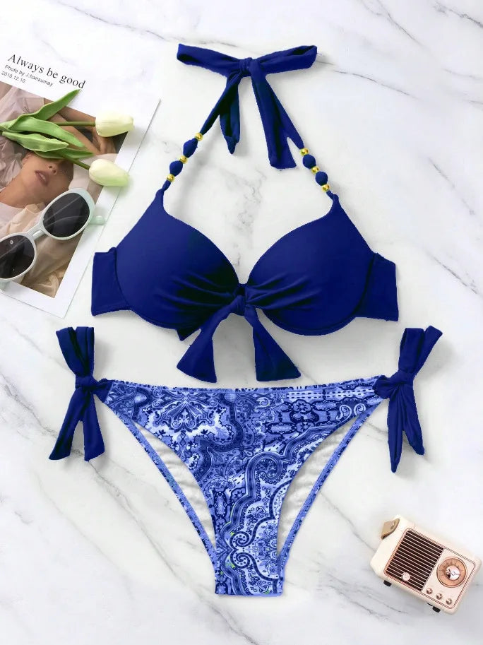 Sexy Push Up Bikini 2024 Costume da bagno donna Due pezzi Costumi da bagno Perizoma femminile Bikini Set Nuoto per costumi da bagno Biquini brasiliano