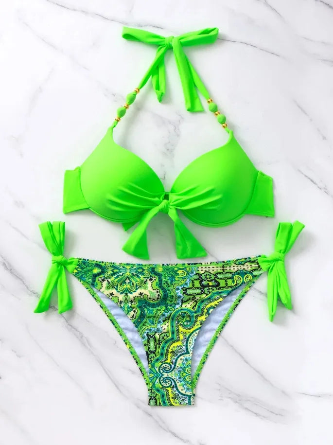 Sexy Push Up Bikini 2024 Costume da bagno donna Due pezzi Costumi da bagno Perizoma femminile Bikini Set Nuoto per costumi da bagno Biquini brasiliano