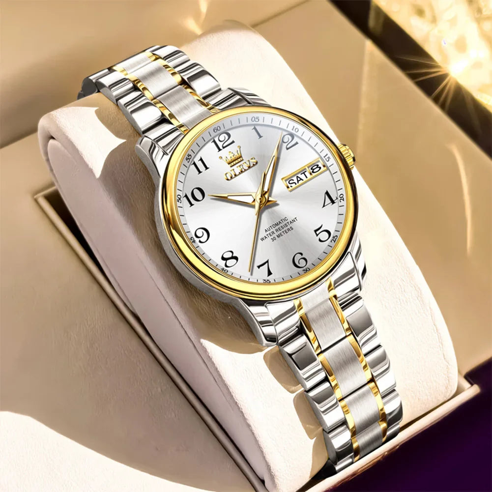 OLEVS Orologio di lusso di alta qualità per donna Orologio meccanico automatico da donna impermeabile in acciaio inossidabile Orologi da donna eleganti