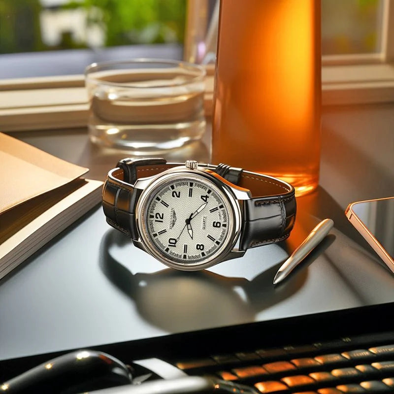 Orologio da polso da uomo delle migliori marche Orologio da uomo impermeabile da lavoro di lusso per uomo Orologio al quarzo Orologi da uomo in pelle reloj + scatola regalo da uomo