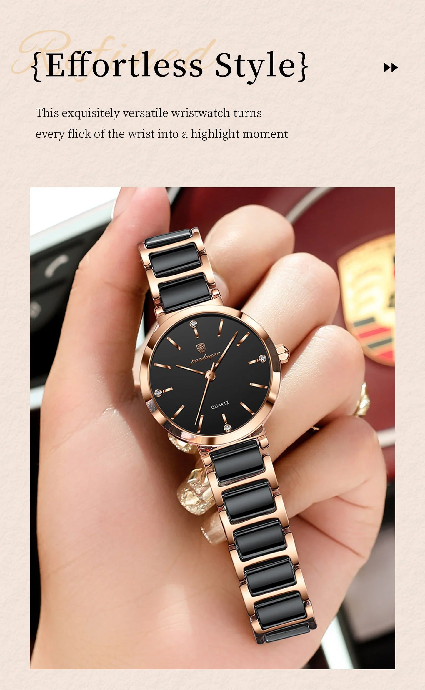 Orologio di lusso POEDAGAR Top Diamond per donna, orologio al quarzo da donna di alta qualità, impermeabile, in acciaio inossidabile, con scatola.