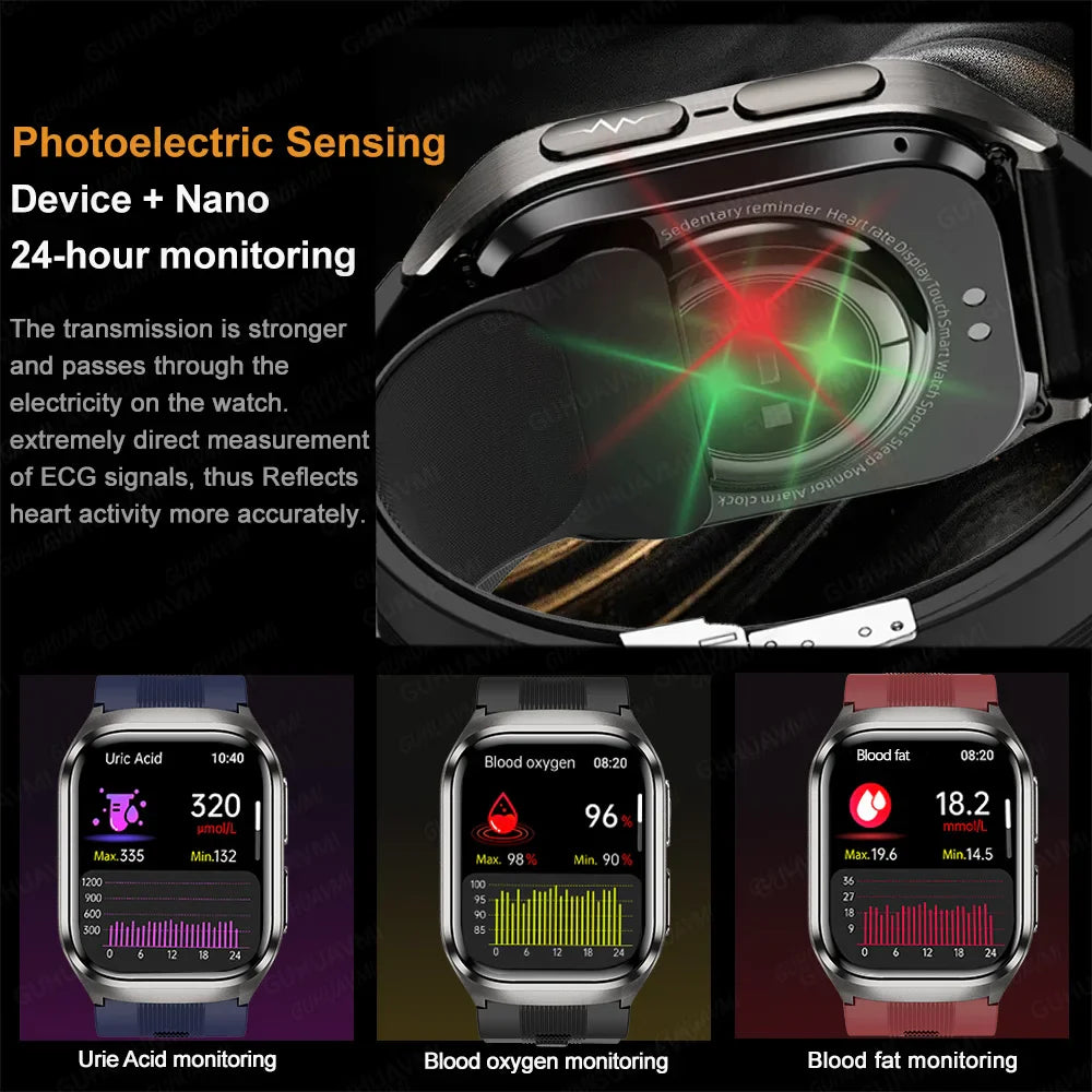 2026 Nuovo aggiornamento AI diagnostico Airbag pressione sanguigna precisa salute SmartWatch acido urico ECG lipidi nel sangue Smartwatch uomo donna