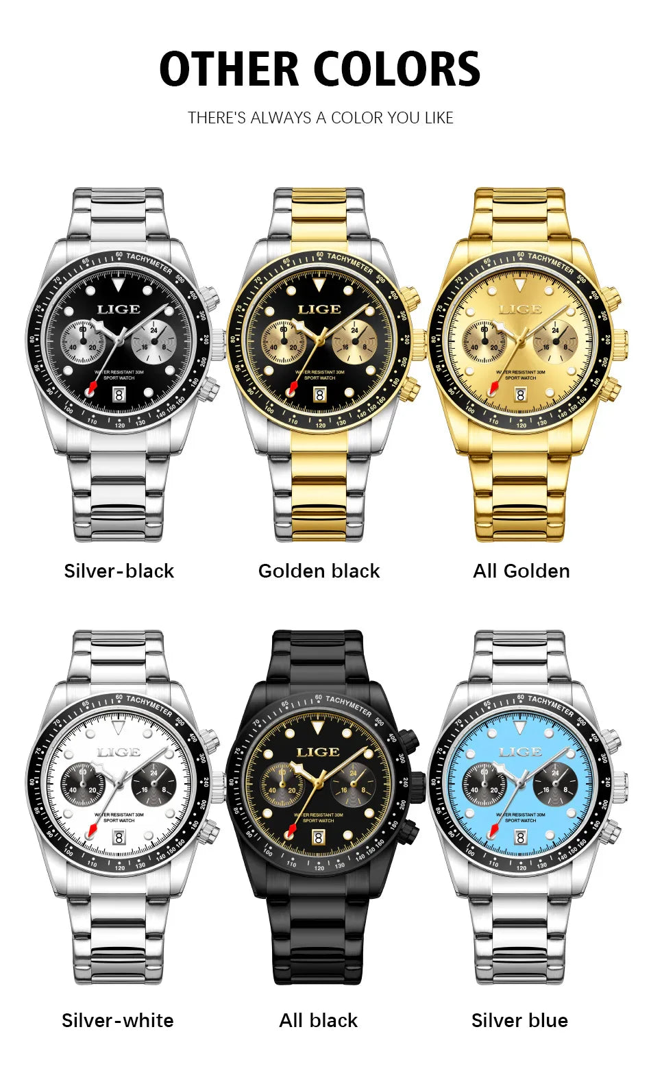 LIGE Nuovi orologi da uomo Orologi da polso al quarzo da uomo di lusso delle migliori marche Cronografo sportivo impermeabile e luminoso Relogio Masculino+BOX