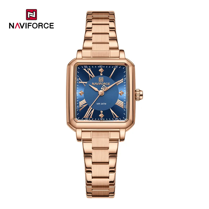 NAVIFORCE Orologio da donna alla moda per donna Orologio da polso da donna casual impermeabile al quarzo in acciaio inossidabile da regalare alla fidanzata 2025