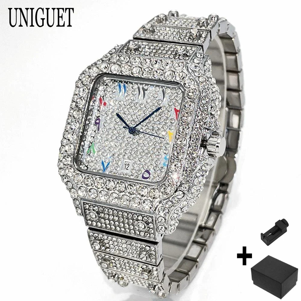 Orologio da Donna UNIGUET di Lusso alla Moda, Elegante Quadrante Piccolo con Diamanti Rosa, Mini Orologio da Polso al Quarzo Bling-Bling da Donna, Regalo