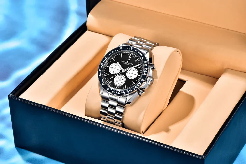 Nuovo Orologio da Uomo PAGANI DESIGN Golden Moon 2026, Orologio al Quarzo di Lusso, Cronografo Sportivo, Vetro Zaffiro AR, Impermeabile, Regalo