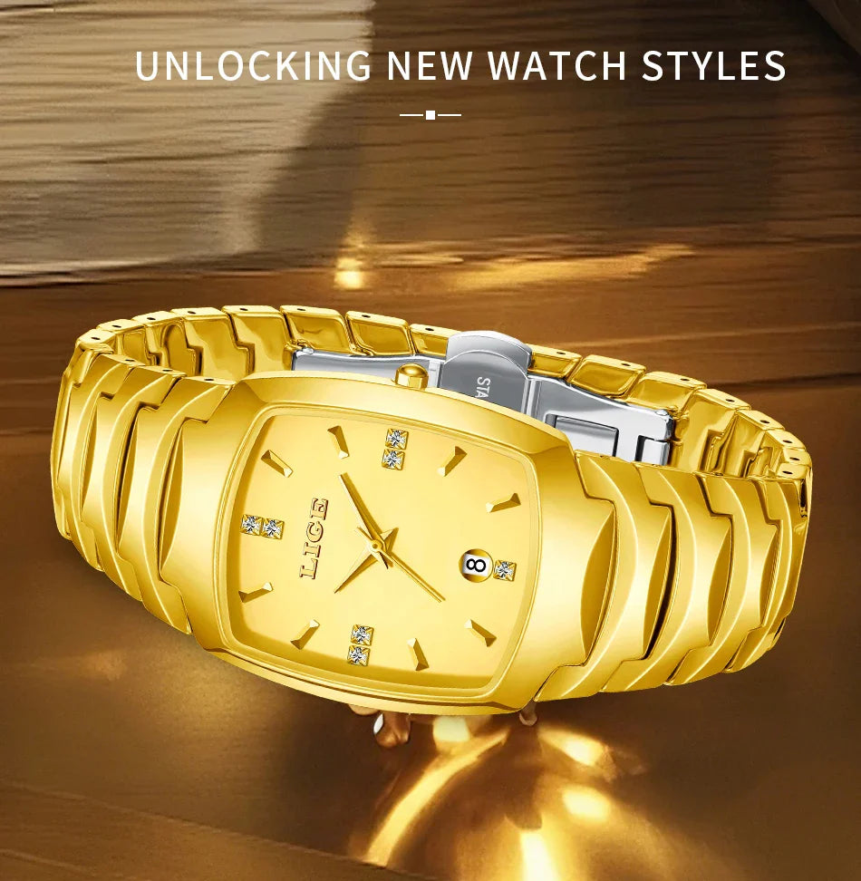 LIGE Orologio da Donna di Lusso alla Moda, Elegante e Semplice, in Acciaio Inossidabile, Casual, al Quarzo, con Calendario, Regalo Romantico per Signore, Novità