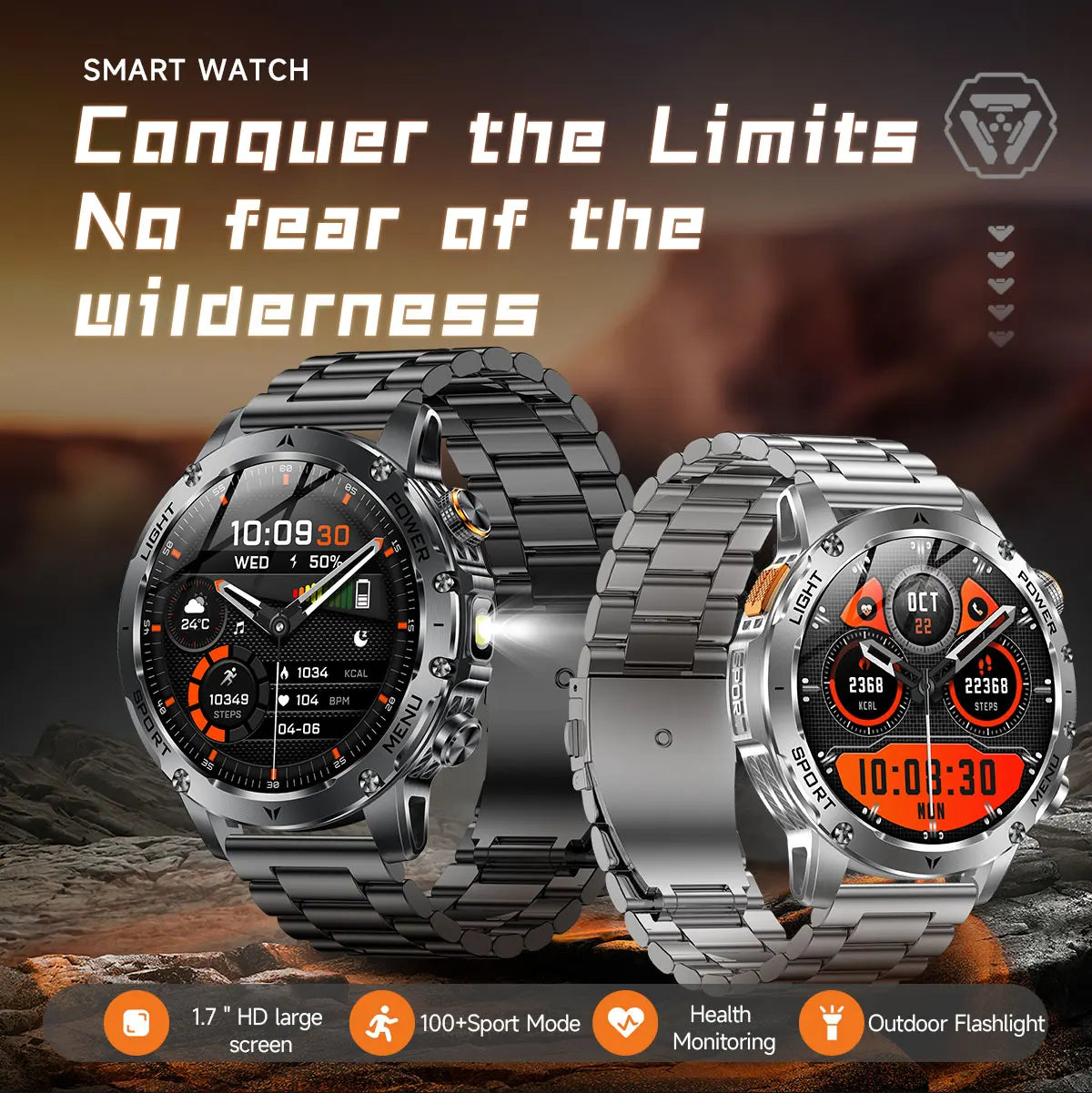 2025 Uomini Schermo AMOLED da 1,7 pollici Astuto Della Vigilanza 1000mAh Batteria Frequenza Cardiaca Chiamata Bluetooth NFC GPS Tracker Sport Fitness Orologi Nuovo