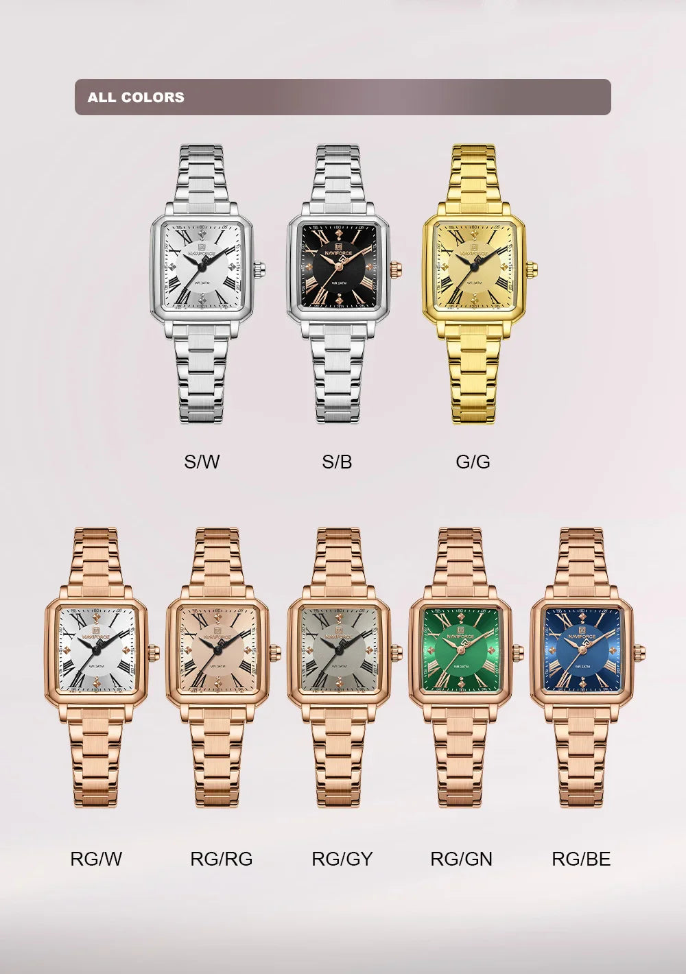 NAVIFORCE Orologio da donna alla moda per donna Orologio da polso da donna casual impermeabile al quarzo in acciaio inossidabile da regalare alla fidanzata 2025