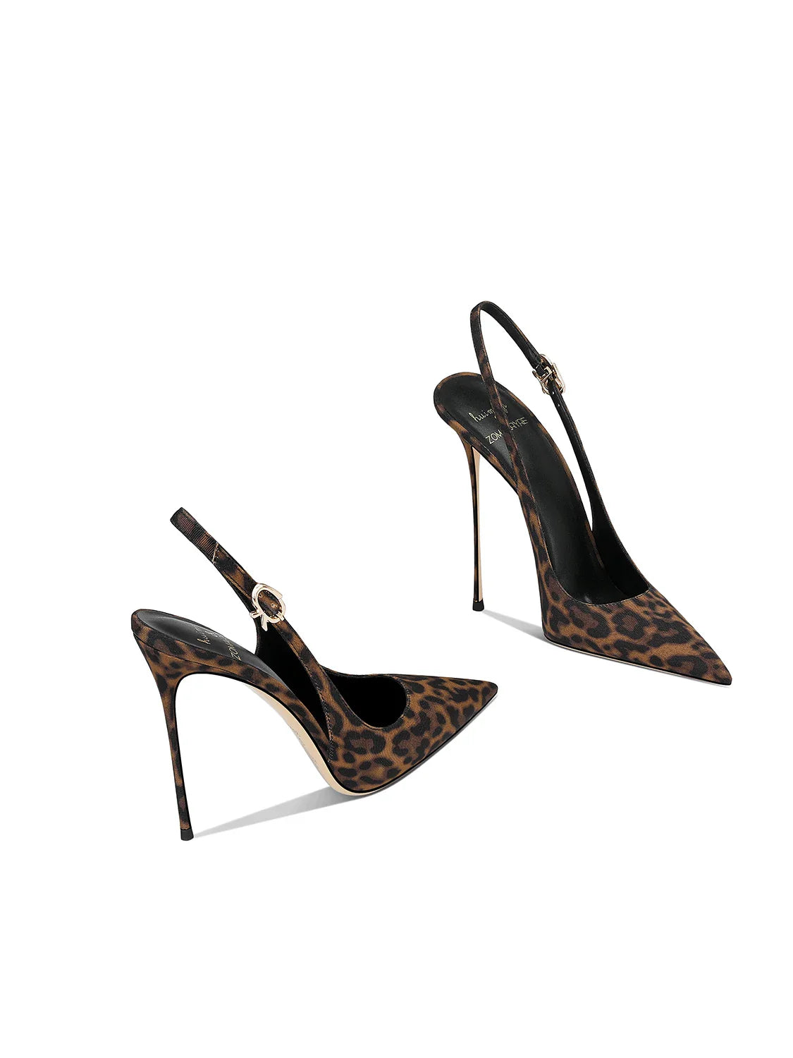 2025 Spring New Leopard Pattern Pointed French Luxury Small Comfortable Thin Heel Versatile High Heel Sandals for Women