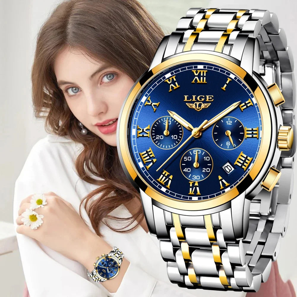 LIGE 2024 nuove donne di moda orologi da donna top brand di lusso creativo bracciale da donna in acciaio orologi orologio impermeabile al quarzo femminile