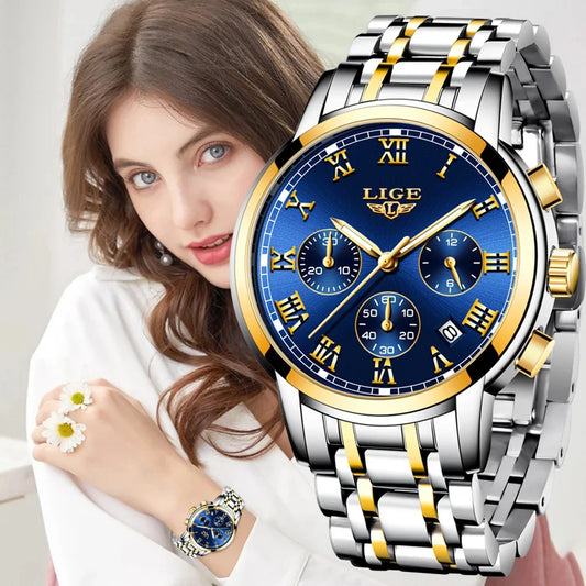 LIGE 2024 nuove donne di moda orologi da donna top brand di lusso creativo bracciale da donna in acciaio orologi orologio impermeabile al quarzo femminile