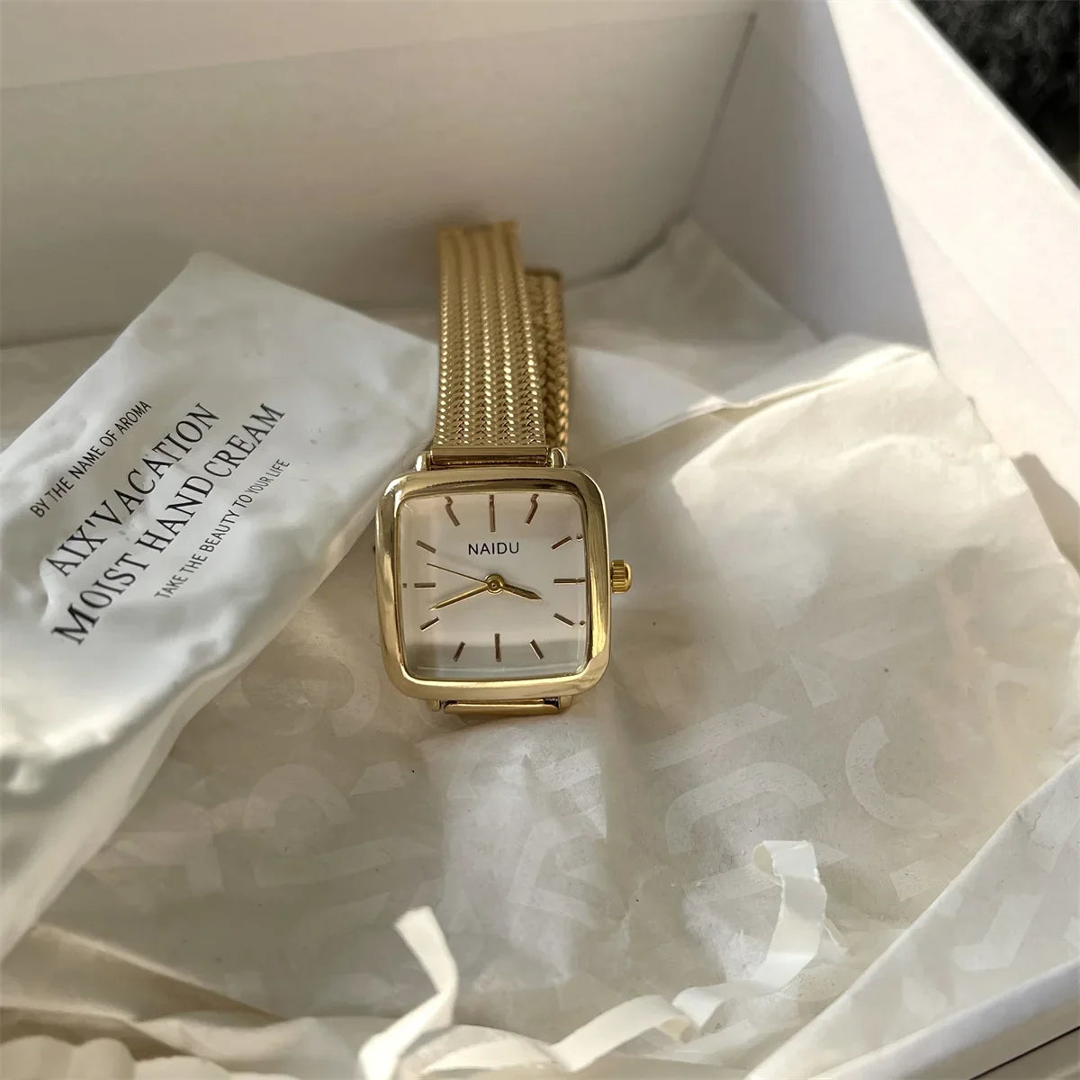 Orologio al quarzo semplice di marca per donna Orologi da donna regalo di lusso retrò Orologi da polso con cinturino in acciaio inossidabile regolabile con quadrante piccolo