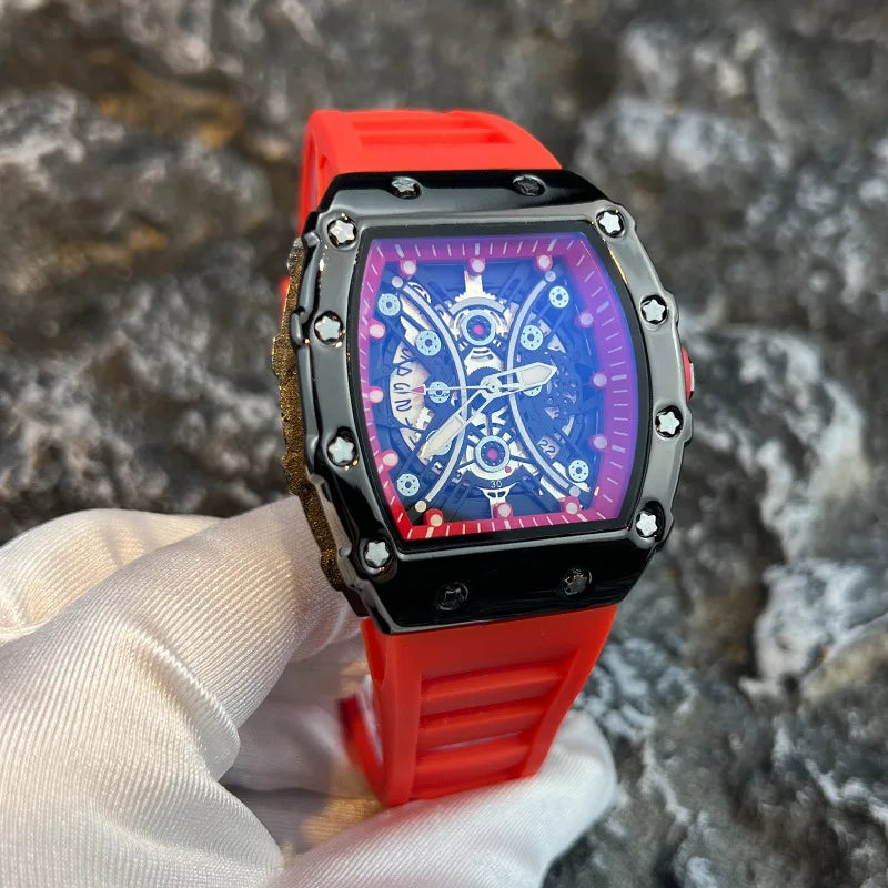 Orologio da uomo leggero marchio di lusso quadrante barile di vino orologio sportivo alla moda con bagliore notturno orologio calendario Reloj L146