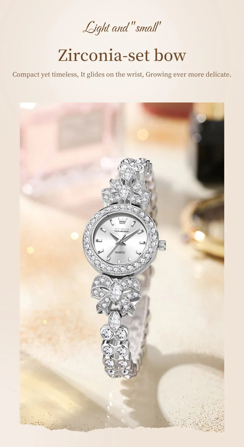 OLEVS 5887 Orologi da donna Elegante orologio al quarzo originale Orologi luminosi impermeabili per regalo donna Cinturino con diamanti Reloj Mujer
