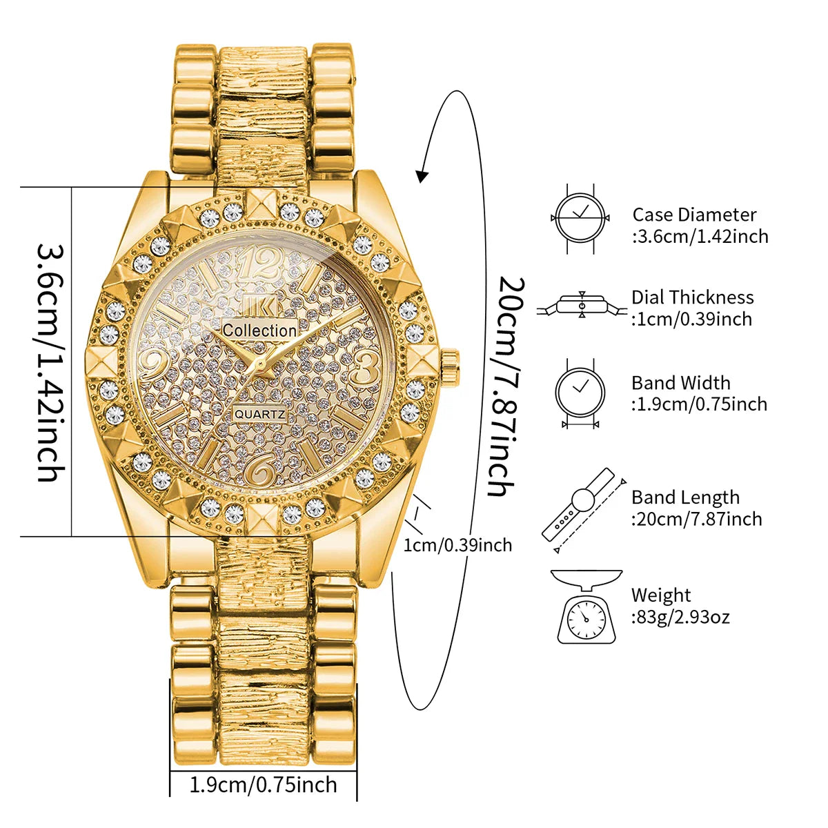 Orologi da donna con diamanti di lusso Orologio da polso al quarzo da donna con quadrante arabo alla moda Reloj Mujer Orologio da ragazza regalo (senza scatola)