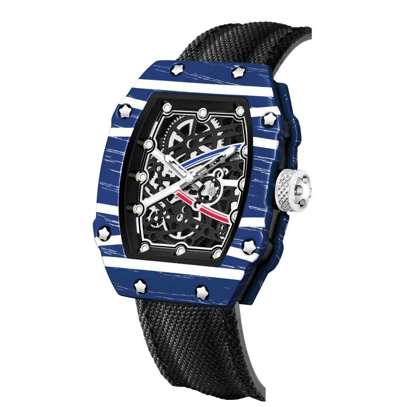 Nuovo Orologio al Quarzo Trendy Ultra-Sottile a Forma di Botte di Vino con Cinturino in Nylon, Elegante e alla Moda