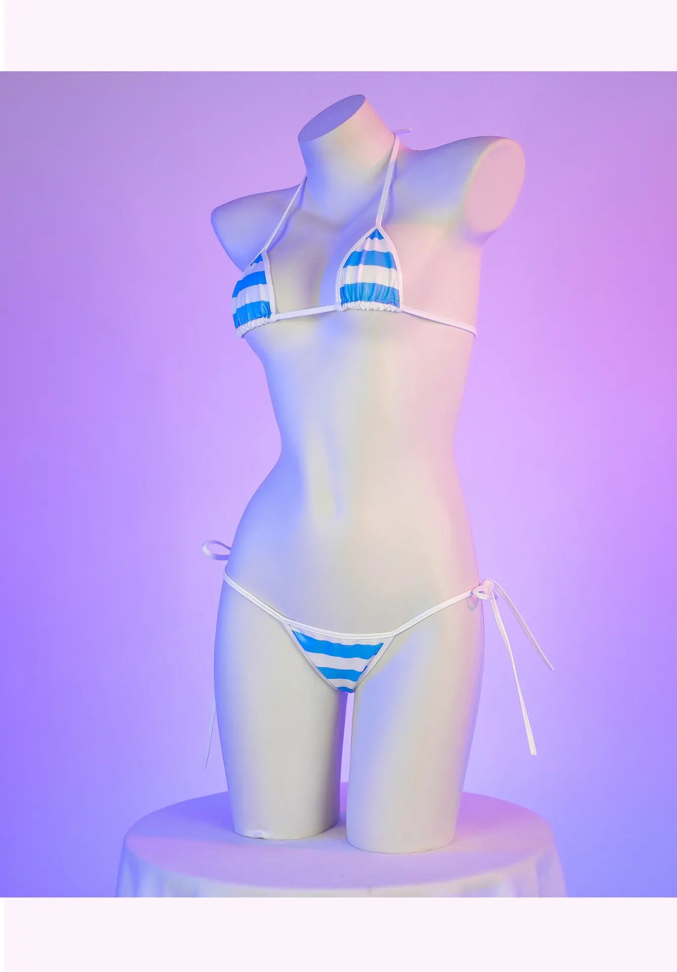 Set bikini in pelle con stampa a strisce classiche Nuovo costume da bagno sexy con fasciatura Costumi da bagno donna Costumi da bagno estivi Costume da bagno taglio alto