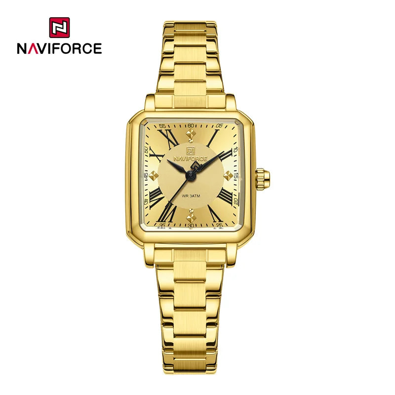 NAVIFORCE Orologio da donna alla moda per donna Orologio da polso da donna casual impermeabile al quarzo in acciaio inossidabile da regalare alla fidanzata 2025